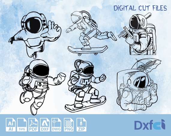 Astronaut Svg Space Svg Astronaut Clipart Astronaut Files Etsy