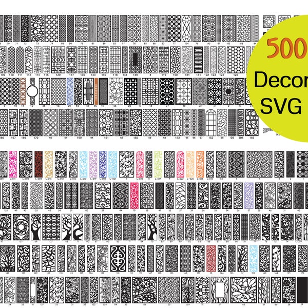 Panelen Collectie 500+cnc bestanden Panel Dxf SVG,Lightburn Art Library (.Lbart) voor Laser Cut cnc plasma, laser cut bestanden