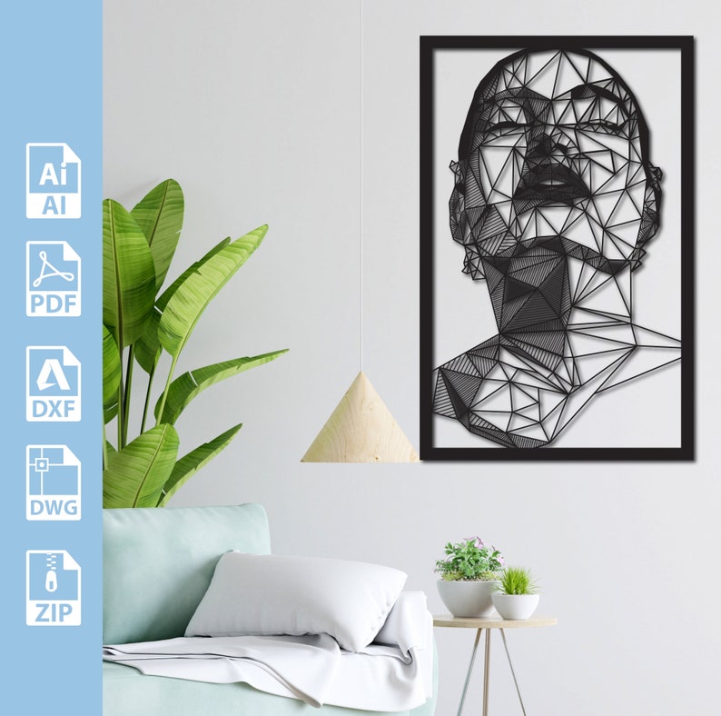 Abstract Woman SVG: Geometric Laser Cut File, Wood Wall Art (digital ...
