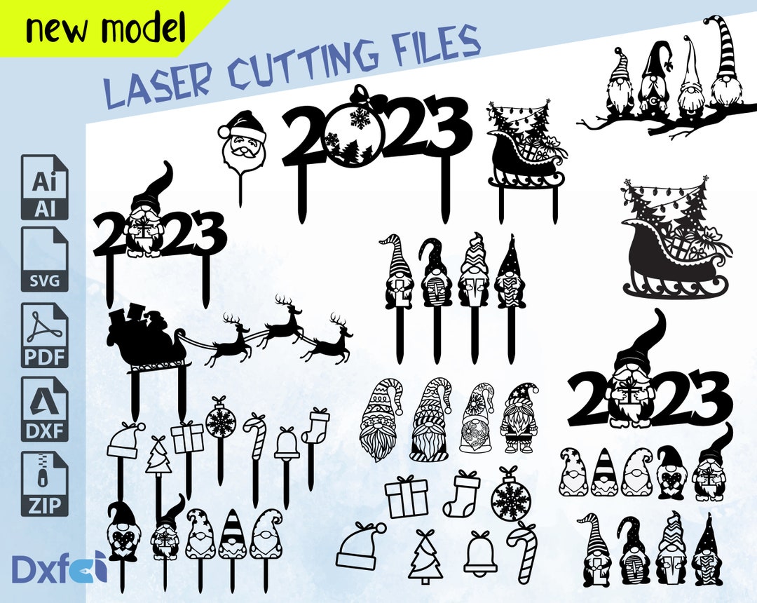 Gnome Bundle SVG for Cut File,christmas Doodle, Gnomes Svg Dxf Files - Etsy