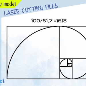 Golden Ratio Svg ,Phi Symbol Svg 1618 Design Wallart Decor Laser cut files Laser Cut Dxf Files , Lightburn ,Circut