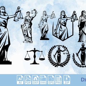 Dekoracja artystyczna Lady Justice w formacie SVG DXF – plik wycinany laserowo CNC