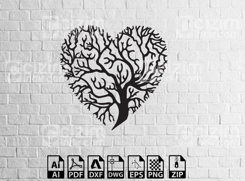 Heart Tree of Life Steel Wall Decor Metal Wall Art Laser Cut Etsy