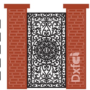 Digital Gate Grill Garden Doors Panel Dxf Panel Partition Room Divider Templates Vector Svg Dxf Files Laser Cutting CNC Plasma #KAP019
