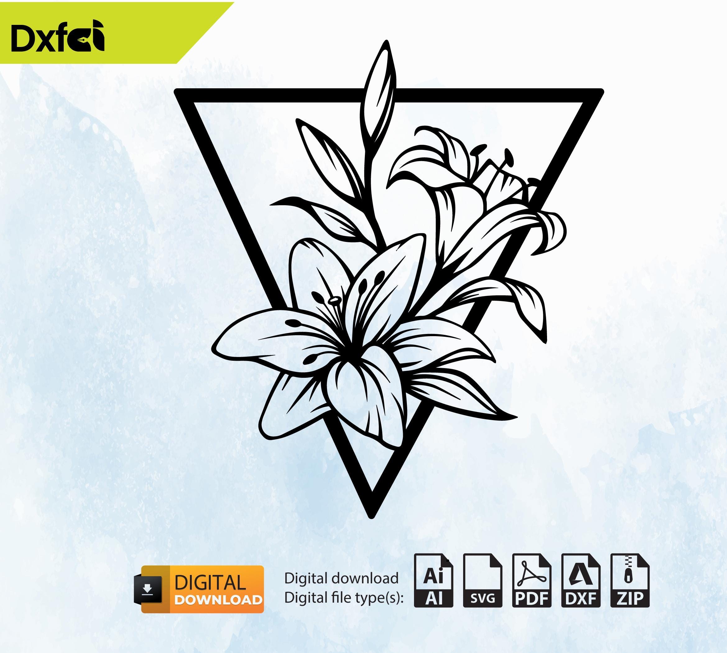 Lily Svg Laser Cut Wallart Decor Laser Cut, Svg, Dxf, CNC