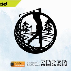 Art mural métal golf, art déco golf, cadeau pour golfeur, déco mancave, cadeau de Noël, décoration murale golf, cadeau pour lui, joueur de golf