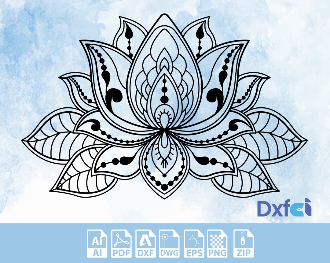 Lotus Flower Mandala SVG: Laser Cut Wall Art (digital Download) - Etsy