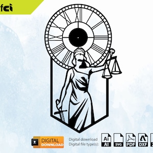 Lady Justice Metal Wall Art: Law Office Decor (SVG Dxf Files)