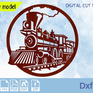 Train Svg Cut File, Train dxf files, Plasma Cut File, Steam train train Svg, Dxf,WallArt, CNC Cutting, CNC Router, Digital, Vector Files