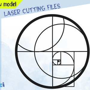 Golden Ratio Svg,Phi Symbol Svg , Fibonacci Spiral Wall Art Laser Cut Svg Laser Cut Dxf Files Plasma Metal&Wood Digital, Vector Files