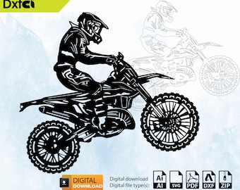 Motocross Rider SVG: Dirt Bike Wall Art Decor (Digital Download)