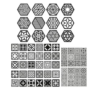 六角形コースター 2 セルティック 2 コレクション マンダラ パターン 幾何学的ベクター ファイル、レーザー カット、CNC 用。