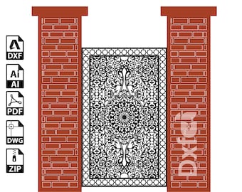Gate Grill Panel: Garden Door DXF SVG CNC Laser Cut File (Digital Download)