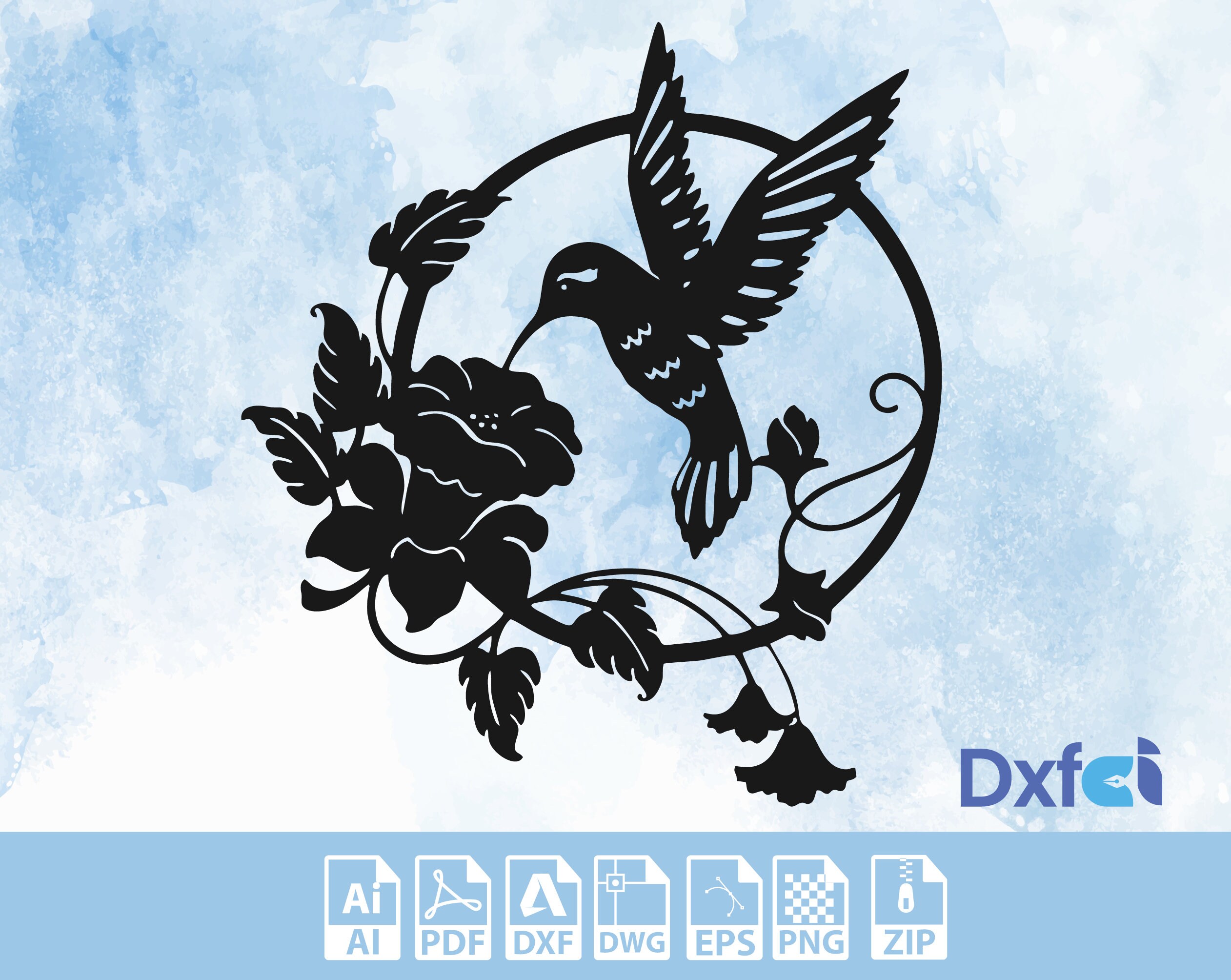Hummingbird DXF SVG | Laser Cut & CNC Vector Files #duv285