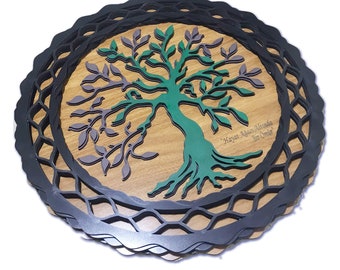 Albero della vita a strati SVG: decorazione in legno tagliato al laser (download digitale)