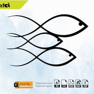 Fish Wall Art SVG Dxf Files | Laser Cut CNC Decor | Metal Wood & Plexi Designs