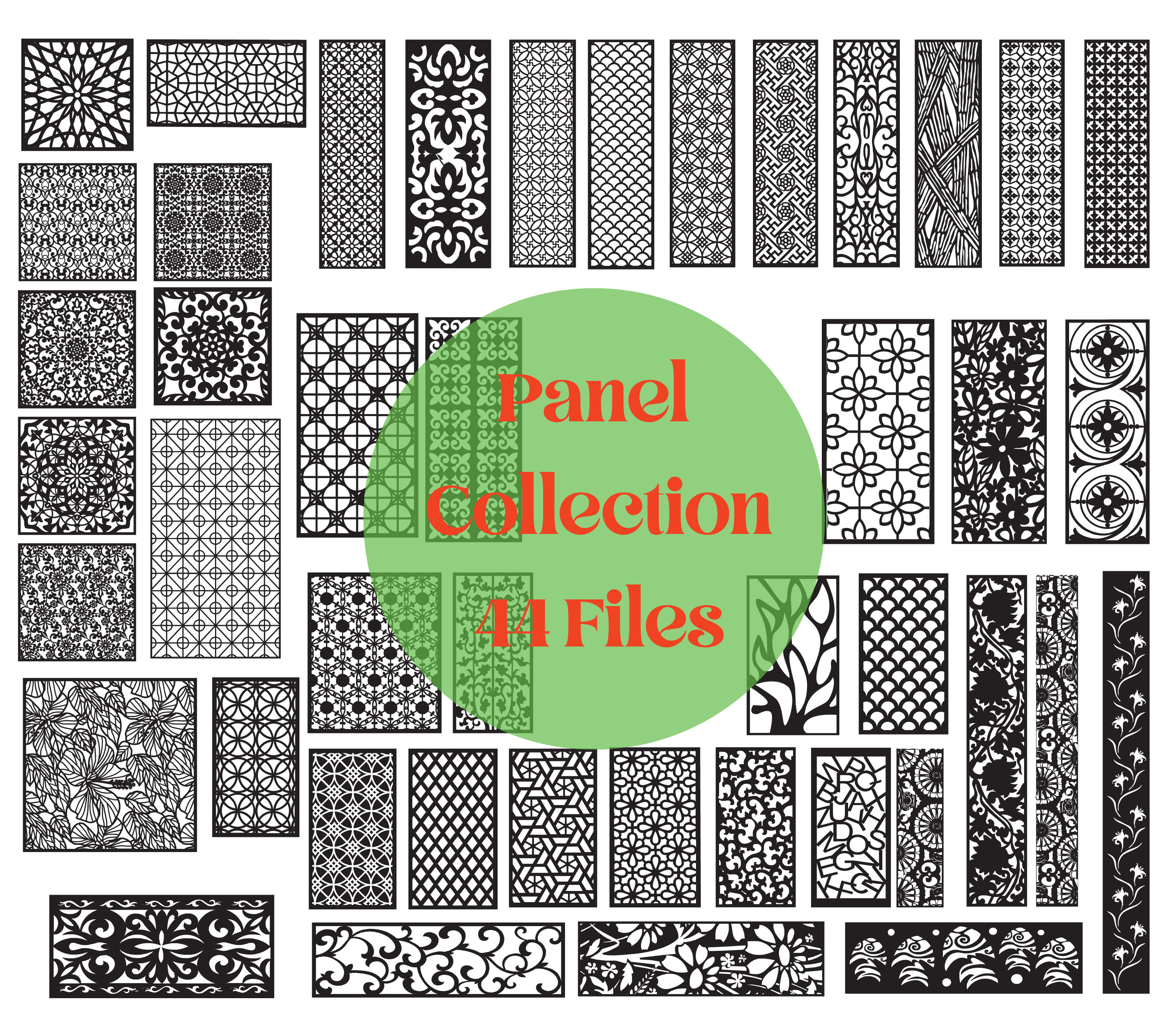 Geometric Decorative Panels: CNC Laser & Plasma Cutting Files (DXF