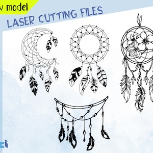 Dreamcatcher Svg, Dxf Files Laser Cut Plasma  Split Monogram Dreamcatcher SVG, Dreamcatcher Clipart, Feathers Svg, , Lightburn ,Circut
