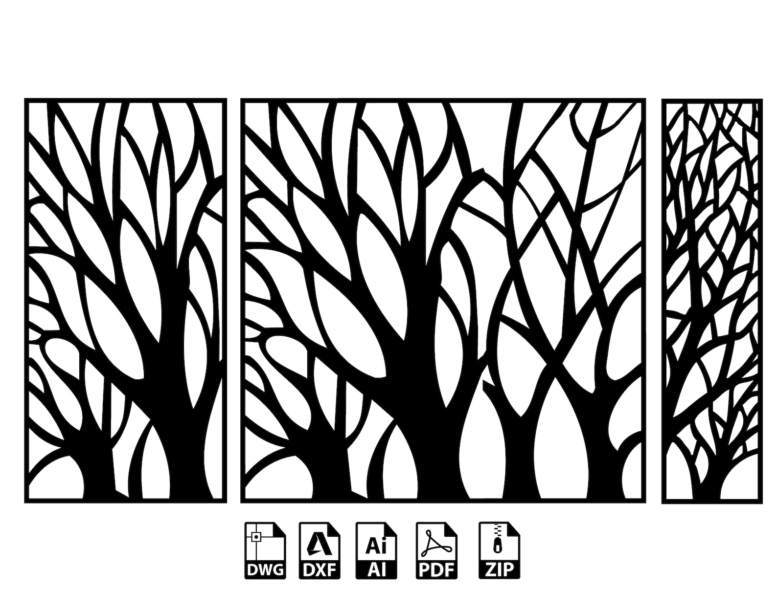 Tree Pattern Garden Gate Room Screen Divider Partition Templates ...