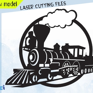Zug SVG, Dxf Zug, Lokomotive Clipart, Steam Glowforge Laser, Zug Laser Cut Datei, Zug Clipart, Bild für Cricut -Lightburn Dateien
