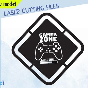 Game Zone Svg, Game Zone Wall Room or Doors Gamer loading Decor Cricut Cut File,Laser Cut Dxf Files , Instant Download,