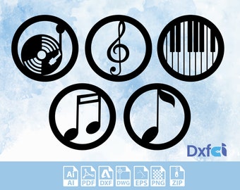Music Note SVG DXF Files: Laser Cut Design (Instant Download)