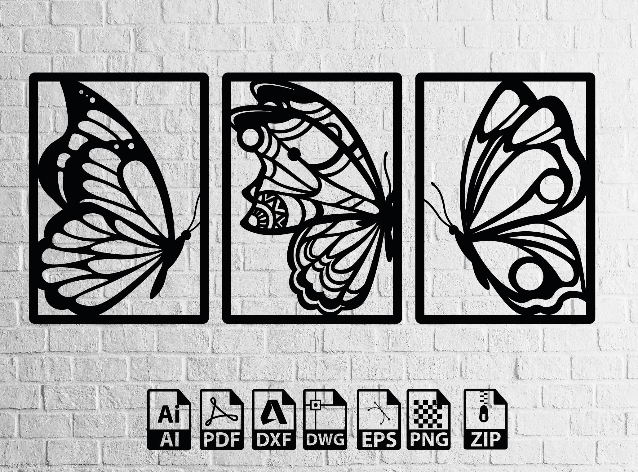 Buttefly Dxf Butterfly Wall Art SVG DXF: Laser Cut Files (digital Download) - Etsy