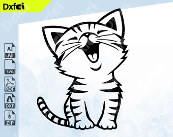 Cute Cat SVG | Animal Vector Clipart, Cricut Cut Files (Digital Download)
