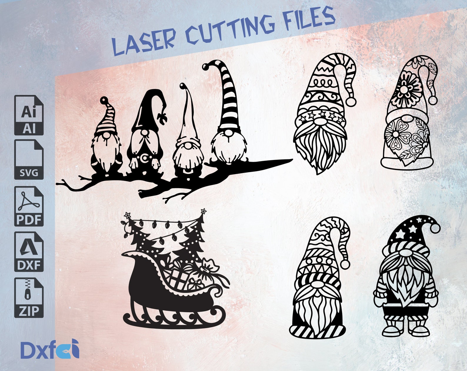 Gnome Bundle SVG for Cut File,christmas Doodle, Gnomes Svg Dxf Files - Etsy