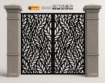 Blattmuster Raumteiler: Laser Cut Sichtschutz (SVG, DXF, PDF)