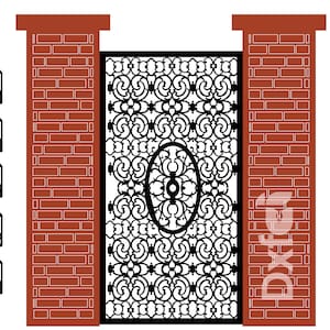 Wrought iron Gate Grill Panel Dxf Panel Partition Room Divider Vector Svg Dxf Files Laser Cutting CNC Plasma Cutter #KAP013
