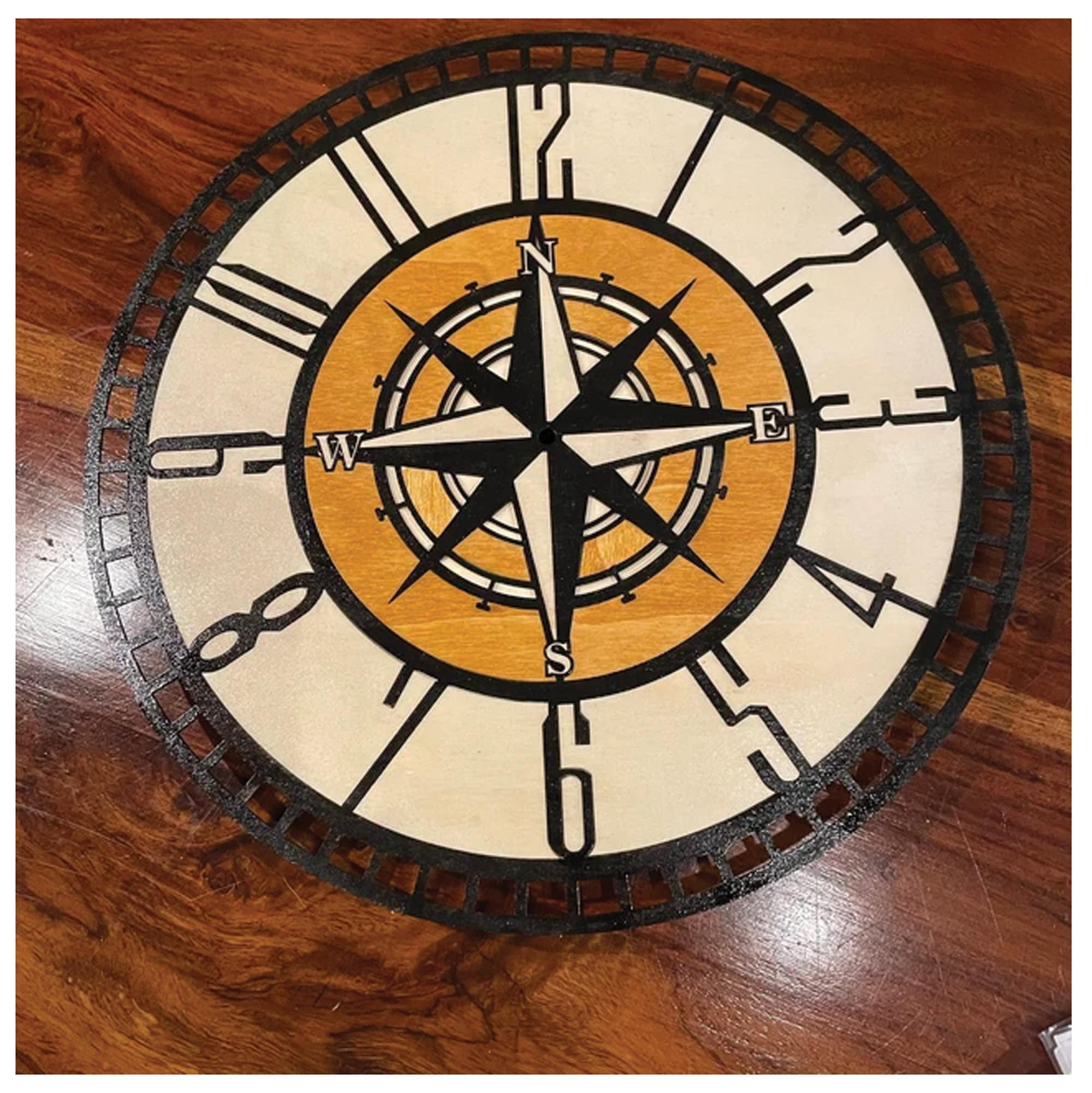 Compass Wall Clock Vector Art: SVG DXF PDF Ai Files (digital Download ...