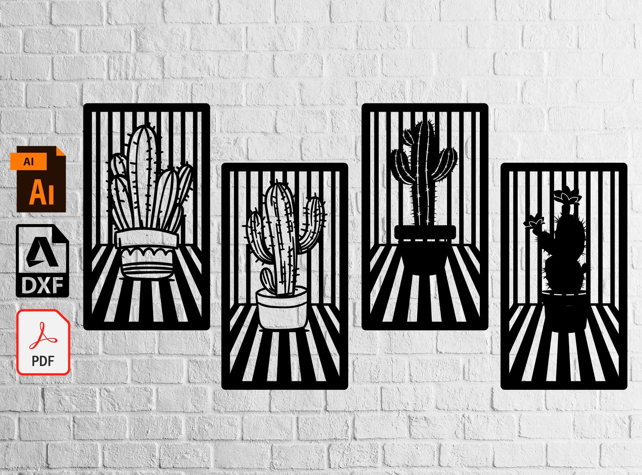 Cactus 3D Vase Laser Cut Files: Svg, Dxf, Ai, Pdf (digital Download) - Etsy