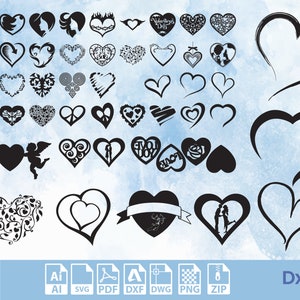 Lightburn Art Bibliothek (.Lbart) Love Packet 25+Stück Sterne Ai Herz Umrisse svg, Herz svg, Liebe svg, Herz PNG Download
