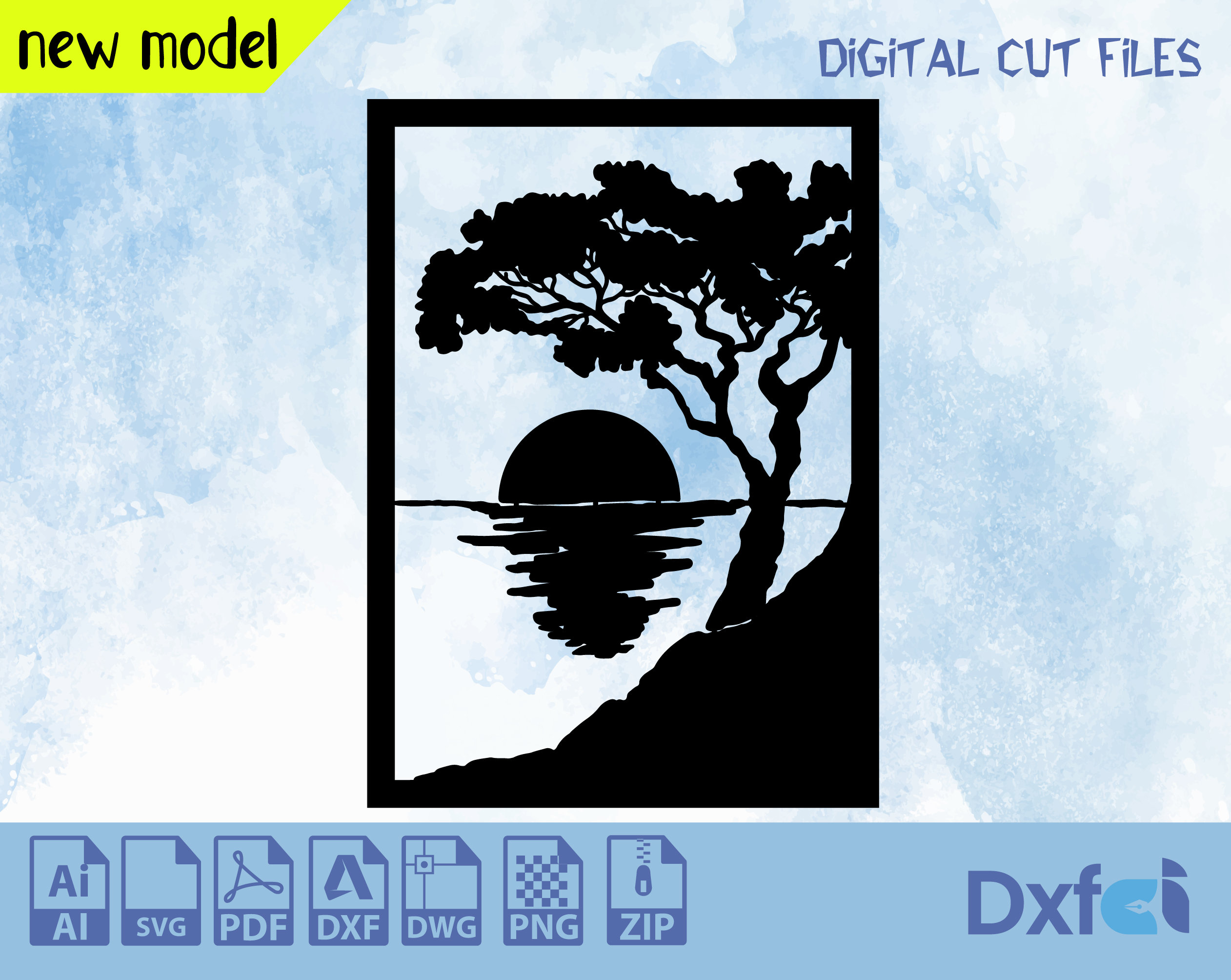 Sunset Svg Wall Art Home Decor Dxf Svg Laser Cut Files Home Etsy UK