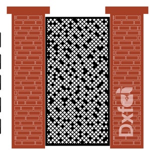Painel retangular moderno com padrão Svg DXF Portão principal de ferro Portão giratório principal Dxf | Plasma Metálico | Corte a Laser | Projeto Vetor | Arquivos Dxf | #KAP026