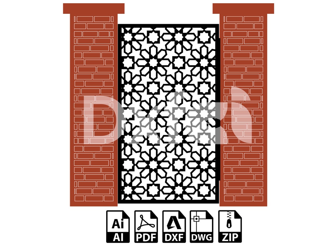 Arabesque Laser Cut Panel: Selcuklu Garden Vector Template (DXF, SVG ...