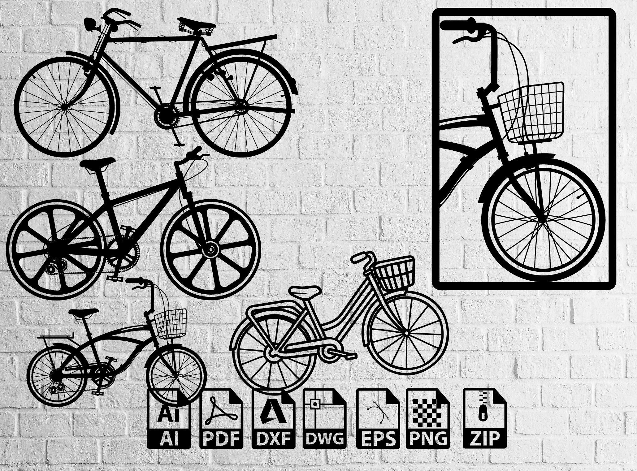 Bicycle Cut Laser Wall Decors Ai Pdf and Dxf Svg Etsy