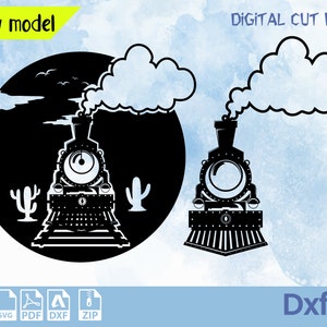 Train Svg Dxf Laser Cut File, Train dxf files, Plasma Cut File, Wall Art Dxf, Laser Cut Files,
