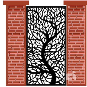 Tree Panels DXF  Leafs set, Tree panel, Floral patterns, Tree wall art, Vector files, for laser cut, dxf, eps, svg  Metal Panel Garden Wall