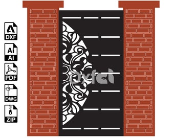 Pattern Panel Wall Panel Garden Wall Room Divider SVG Dxf Decorative Panel, Stencil, Wall Handing svg dxf files for CNC plasma, laser cut