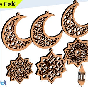 Ramadán Decoración Estrella de la Luna colgante colgante Eid Mubarak  Decoración para el hogar Ramadán Kareem Islam Partido musulmán Eid Al Adha  Regalos 2023