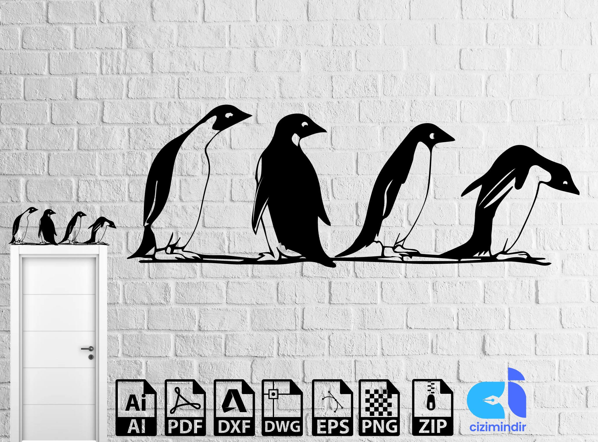 Penguin Stack Vector Penguin Vector Cut Files, Wall Decor Laser Cut Dxf, SVG, EPS, PNG - Etsy