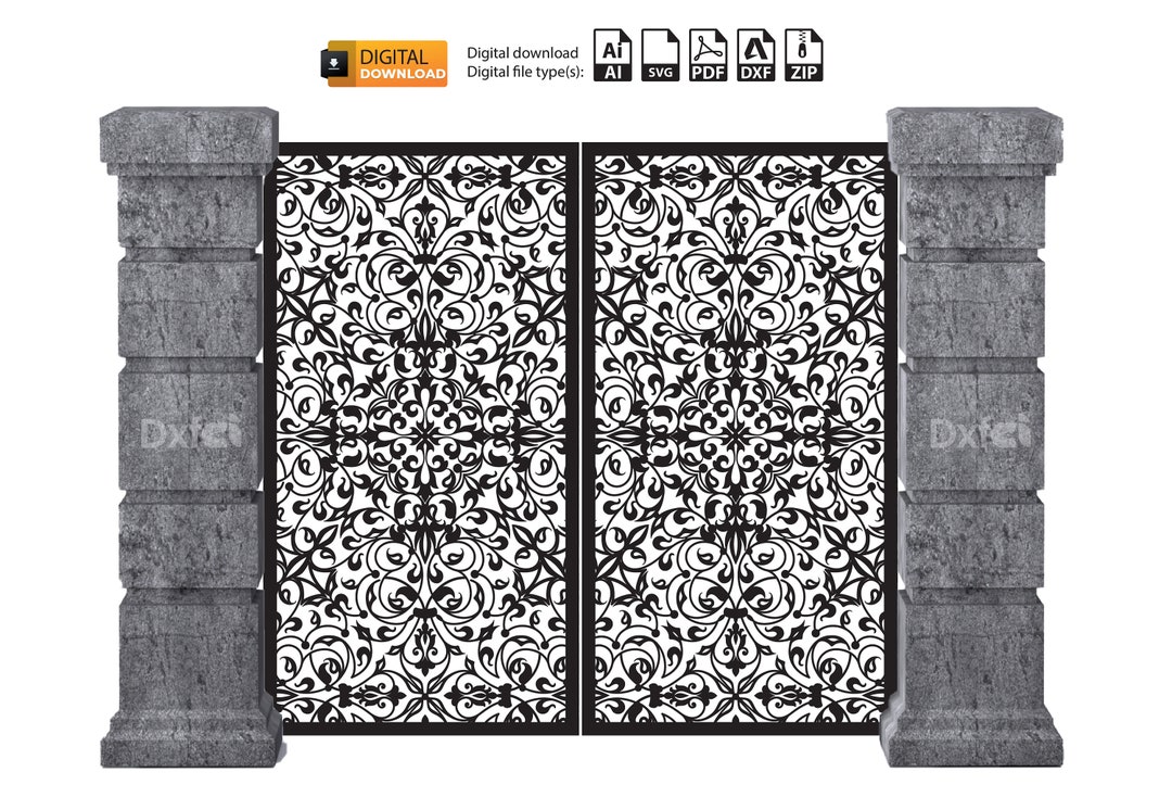 Elegant Garden Fence Laser Cut Design Dxf - Svg Files Intricate Metal ...