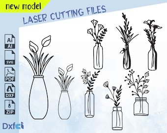 Floral Vase SVG Bundle: Flower Bouquet Cut Files (Digital Download)