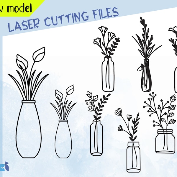 Flower Vase SVG file bundle, Flower SVG files, Flower cut files, Floral Vase, Flower Bouquet Svg, Vase cut file, Floral Clipart,