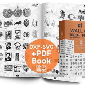Wallart Pack Wallart - Clock - Panel Metal Plasma Wood Cnc Files Dxf Panel Files Laser Cut Svg Vector Laser design