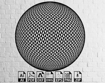Round Shape Magic Wall Decor Laser Cut ai Pdf and Dxf Svg drawing drawings openclipart , Lightburn ,Circut