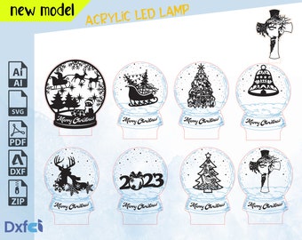 Christmas LED Night Lamp SVG DXF Bundle: Jesus Lightburn Art (Digital Files 2026 Update)