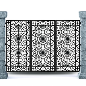 Door Panel Garden Fence Wrought Iron Drawing Door Panel Dxf Svg #2521